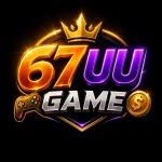 A glossy gaming logo featuring 67UU GAME in gold, purple, and silver, topped by a gold crown and flanked by a game controller and dollar coin.