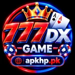 777DX Game app on a smartphone beside a VPN shield icon, with a Pakistani flag and gold coins.